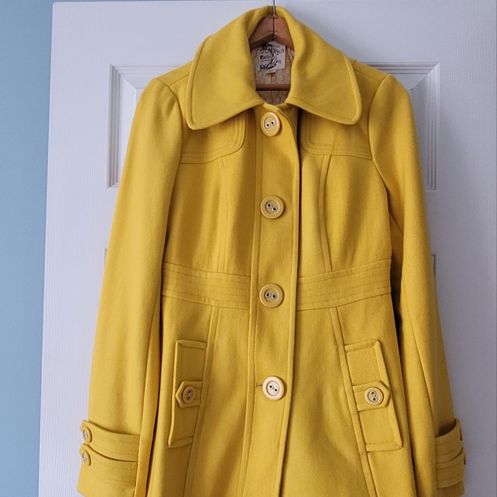 Tulle Mustard Yellow Wool Jacket Size M